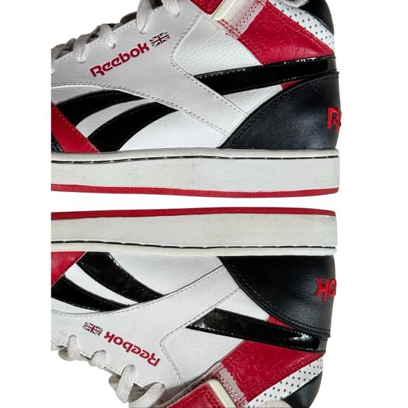 Reebok BB4500 Hi Top White/Black/Vector Red Sz 9 - Picture 7 of 14